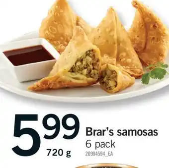 Fortinos BRAR'S SAMOSAS, 6 pack, 720 g offer