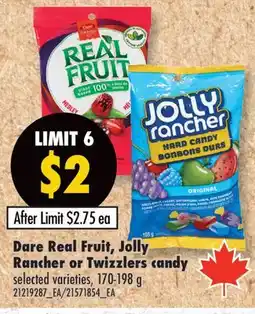 Fortinos DARE REAL FRUIT, JOLLY RANCHER OR TWIZZLERS CANDY, 170-198 G offer