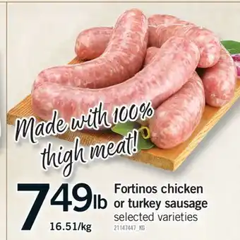 Fortinos FORTINOS CHICKEN OR TURKEY SAUSAGE offer