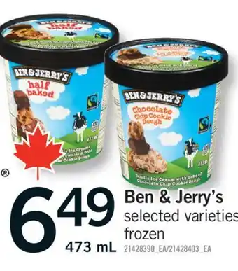 Fortinos Ben & Jerry's, 473 ml offer