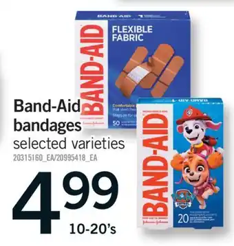 Fortinos BAND-AID BANDAGES, 10-20'S offer