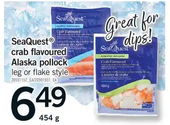 Fortinos SEAQUEST CRAB FLAVOURED ALASKA POLLOCK, 454 G offer