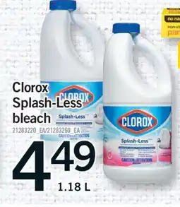 Fortinos CLOROX SPLASH-LESS BLEACH, 1.18 L offer