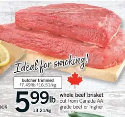 Fortinos WHOLE BEEF BRISKET offer