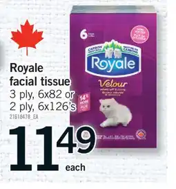 Fortinos ROYALE FACIAL TISSUE, 3 ply, 6x82 or 2 ply, 6x126's offer