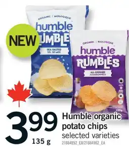 Fortinos HUMBLE ORGANIC POTATO CHIPS, 135 g offer