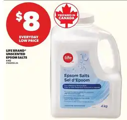 Loblaws LIFE BRAND UNSCENTED EPSOM SALTS 4KG offer