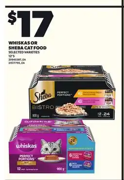 Loblaws WHISKAS OR SHEBA CAT FOOD, 12'S offer
