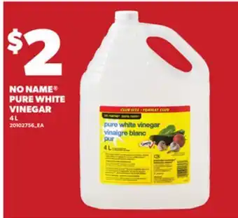 Loblaws NO NAME PURE WHITE VINEGAR, 4 L offer