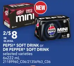 Loblaws PEPSI SOFT DRINK or DR PEPPER SOFT DRINK 6x222ML offer
