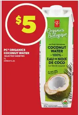 Loblaws PC ORGANICS COCONUT WATER, 1 L offer