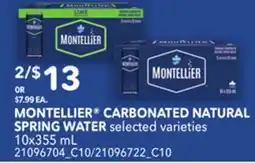 Loblaws MONTELLIER CARBONATED NATURAL SPRING WATER, 10x355 mL offer