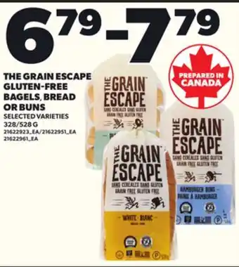 Loblaws THE GRAIN ESCAPE GLUTEN-FREE BREAD OR BUNS 328/528G offer