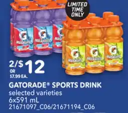 Loblaws GATORADE SPORTS DRINK 6x591mL offer