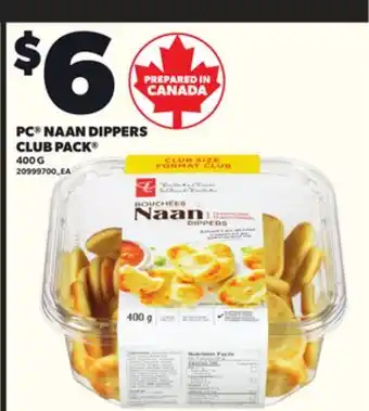 Loblaws PC NAAN DIPPERS CLUB PACK 400G offer