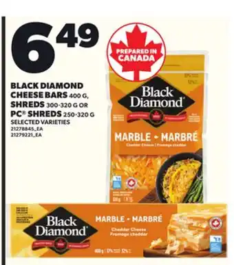 Loblaws BLACK DIAMOND CHEESE BARS 400G offer