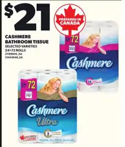 Loblaws CASHMERE BATHROOM TISSUE, 24=72 ROLLS offer