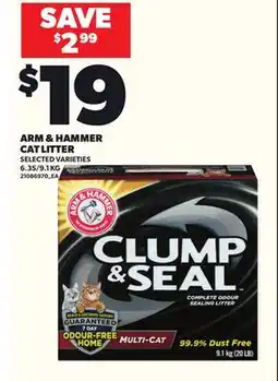 Loblaws ARM & HAMMER CAT LITTER, 6.35/9.1 KG offer