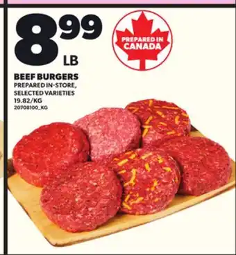 Loblaws BEEF BURGERS offer
