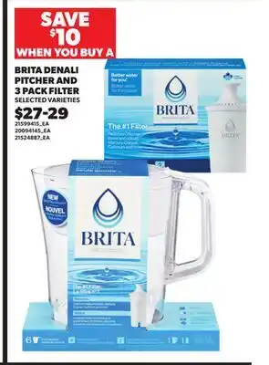 Loblaws BRITA DENALI PITCHER AND 3 PACK FILTER offer