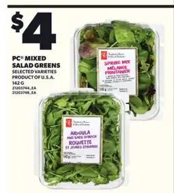 Loblaws PC MIXED SALAD GREENS, 142 G offer