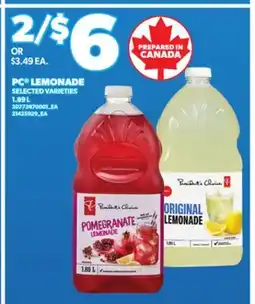 Loblaws PC LEMONADE, 1.89 L offer