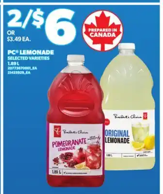 Loblaws PC LEMONADE, 1.89 L offer