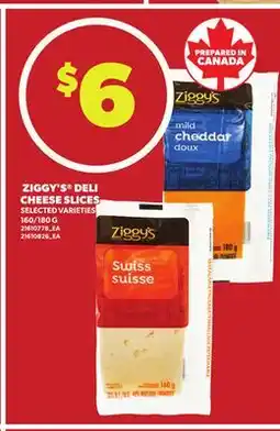 Loblaws ZIGGY'S DELI CHEESE SLICES, 160/180 G offer