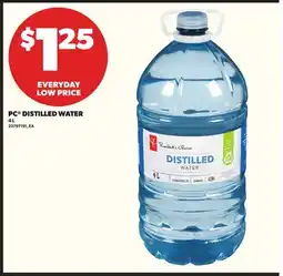 Loblaws PC DISTILLED WATER, 4L offer