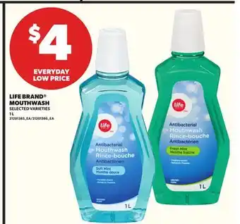 Loblaws LIFE BRAND MOUTHWASH 1L offer