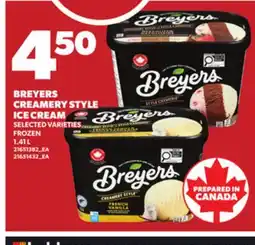Loblaws BREYERS CREAMERY STYLE ICE CREAM, 1.41 L offer