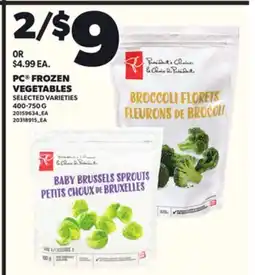 Loblaws PC FROZEN VEGETABLES 400-750G offer