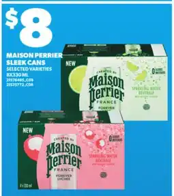 Loblaws MAISON PERRIER SLEEK CANS, 8X330ML offer