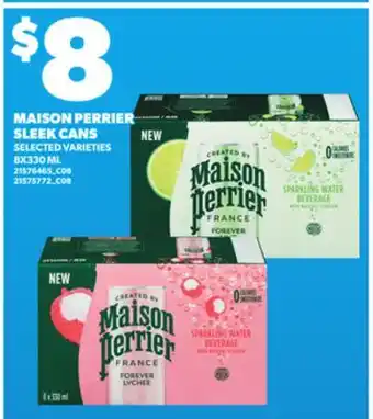 Loblaws MAISON PERRIER SLEEK CANS, 8X330ML offer