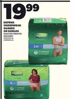 Loblaws DEPEND UNDERWEAR, GUARDS OR SHIELDS offer