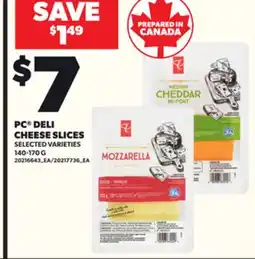 Loblaws PC DELI CHEESE SLICES, 140-170 G offer