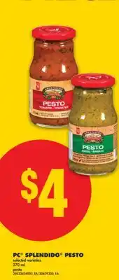 No Frills PC SPLENDIDO PESTO, 270 mL offer