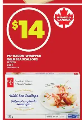 Loblaws PC BACON-WRAPPED WILD SEA SCALLOPS, 260 G offer