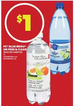 Loblaws PC BLUE MENU OR FREE & CLEAR, 1L offer