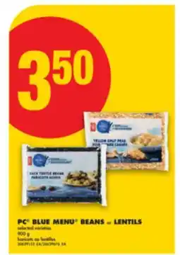 No Frills PC BLUE MENU BEANS or LENTILS, 900 g offer