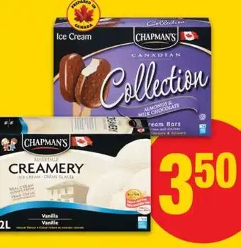 No Frills CHAPMAN'S COLLECTION NOVELTIES 8' s or MARKDALE ICE CREAM CREAM 2 L offer