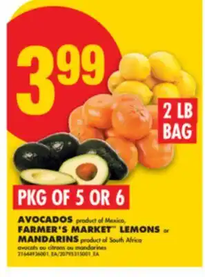 No Frills AVOCADOS, FARMER'S MARKET LEMONS or MANDARINS offer
