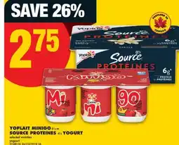 No Frills YOPLAIT MINIGO 6' s or SOURCE PROTEINES 4' s YOGURT offer