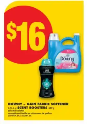 No Frills DOWNY or GAIN FABRIC SOFTENER, 4.16 L or SCENT BOOSTERS, 680 g offer
