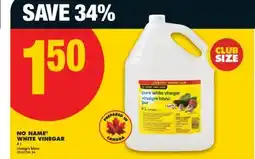 No Frills NO NAME WHITE VINEGAR, 4 L offer