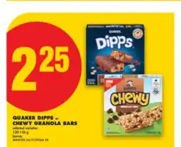 No Frills QUAKER DIPPS or CHEWY GRANOLA BARS, 120-156 g offer