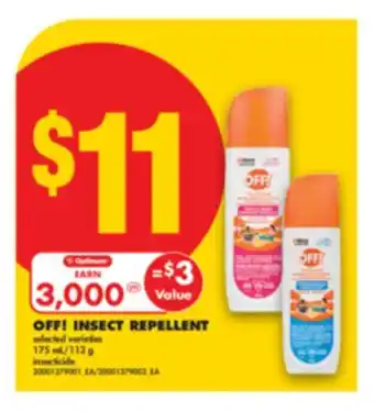 No Frills OFF! INSECT REPELLENT, 175 mL/113 g offer