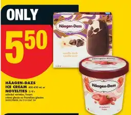 No Frills HÄAGEN-DAZS ICE CREAM 400-450 mL or NOVELTIES 3/4' s offer