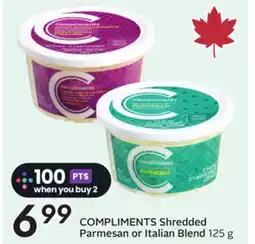 Sobeys COMPLIMENTS Shredded Parmesan or Italian Blend offer