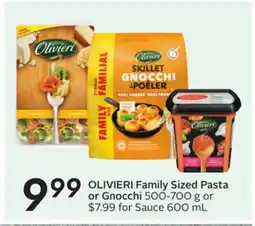 Sobeys OLIVIERI Family Sized Pasta or Gnocchi offer
